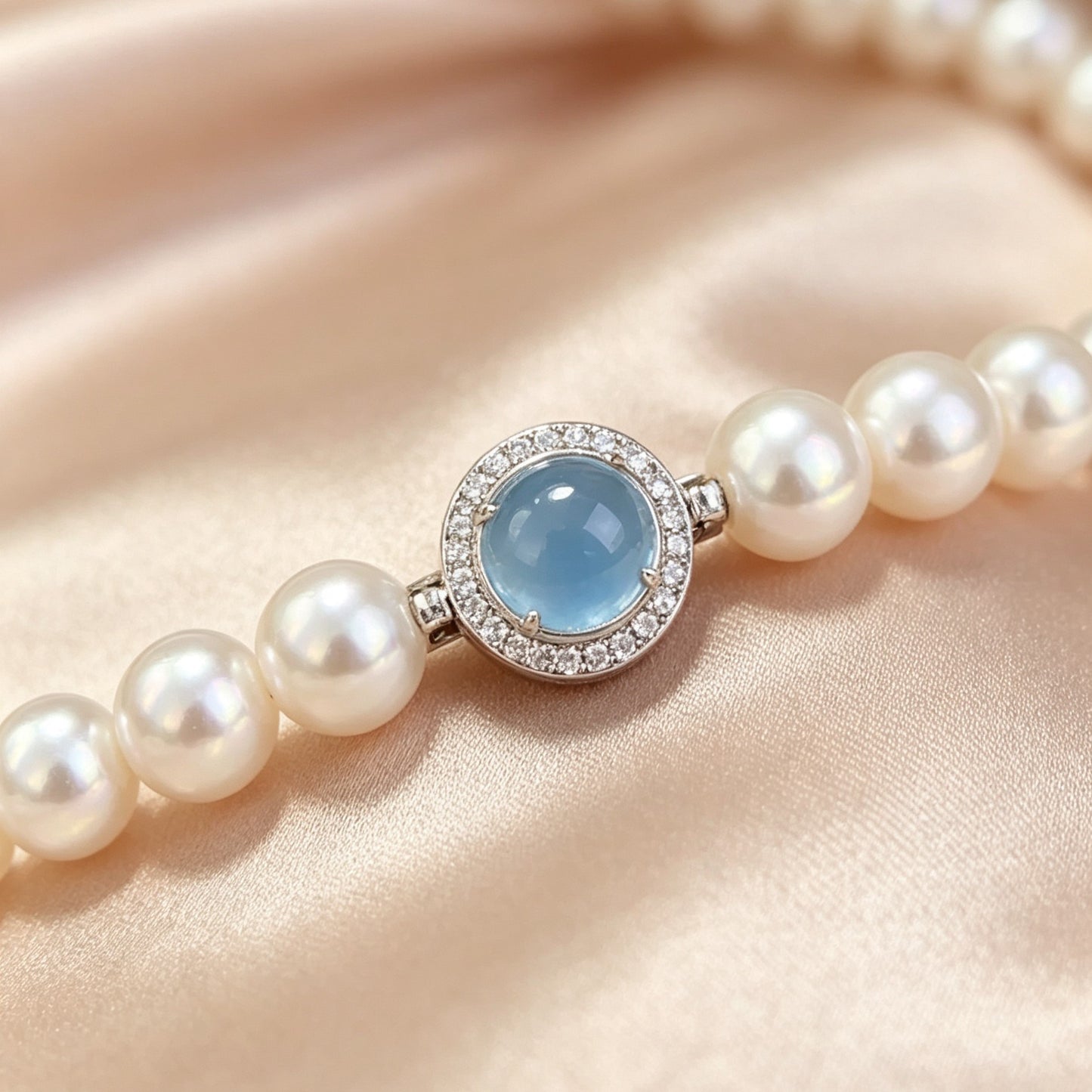Aquamarine & Pearl Bracelet
