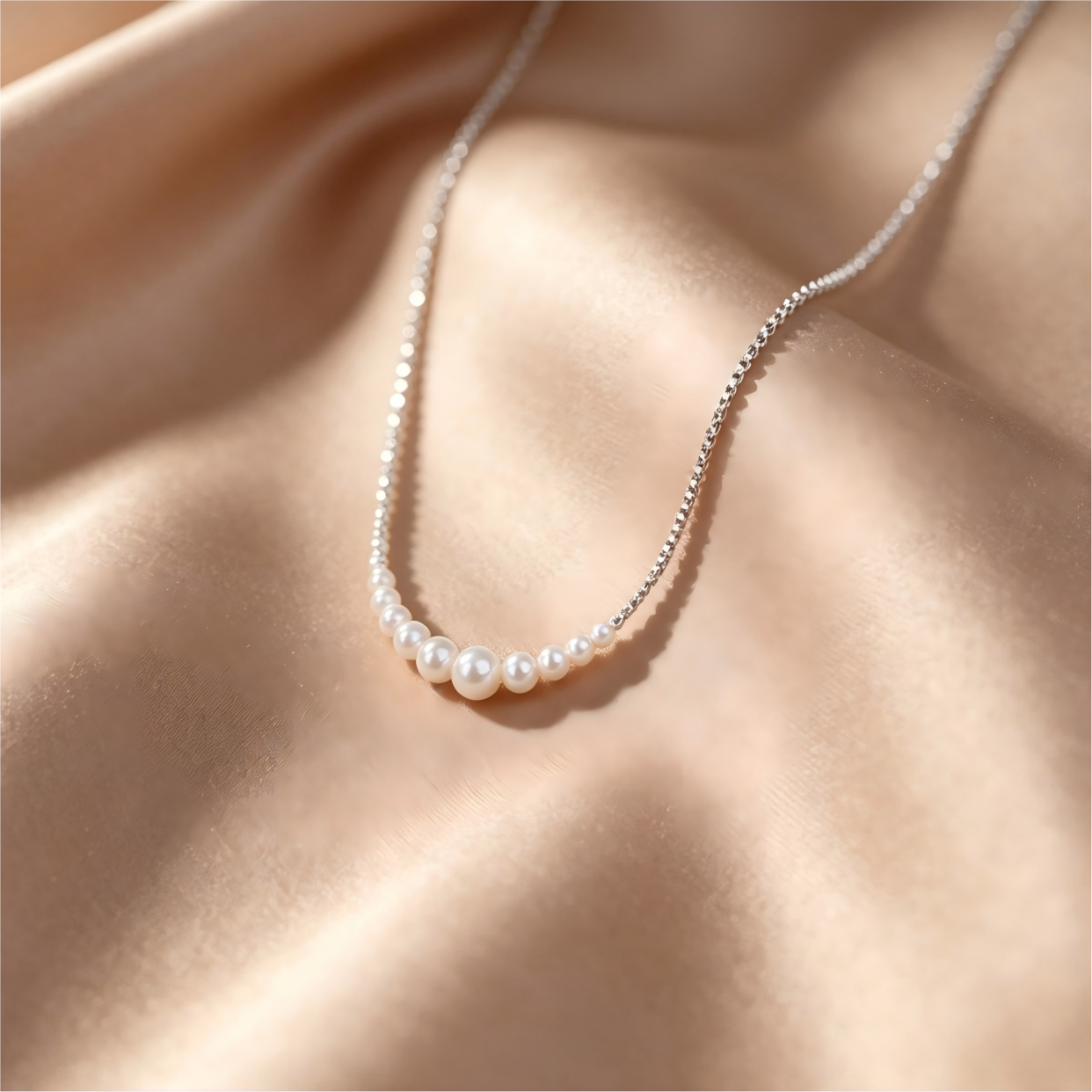 Silver Smile Pearl Necklace