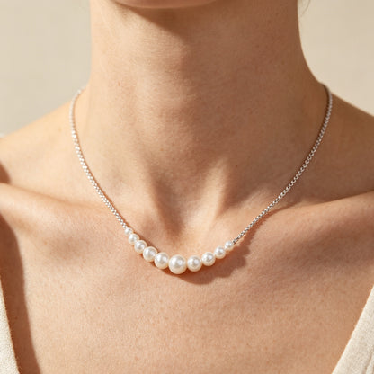 Silver Smile Pearl Necklace