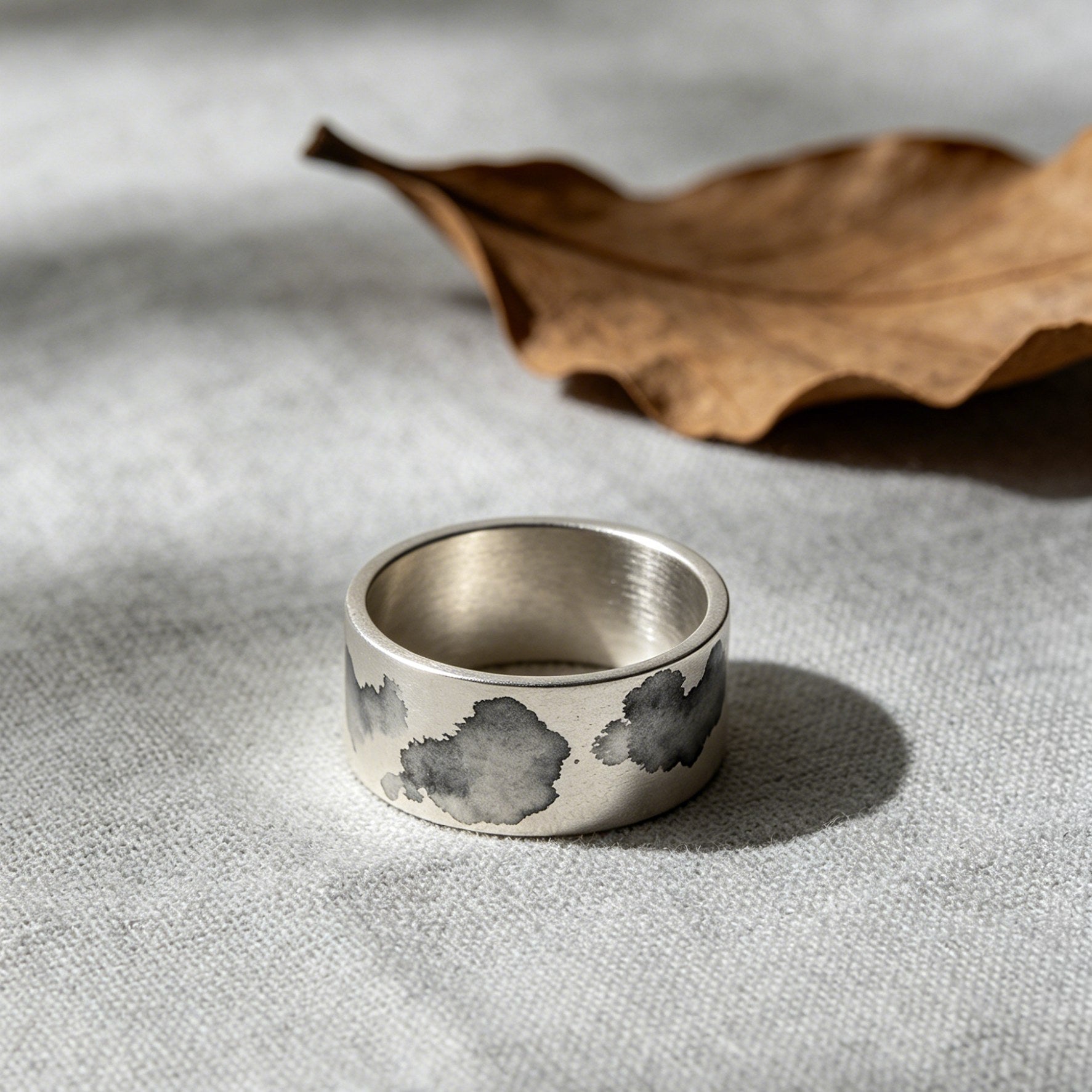 Ink Wash Ring – Unique Silver Band