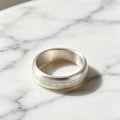 Peace Pattern Ring – Engravable Silver Band