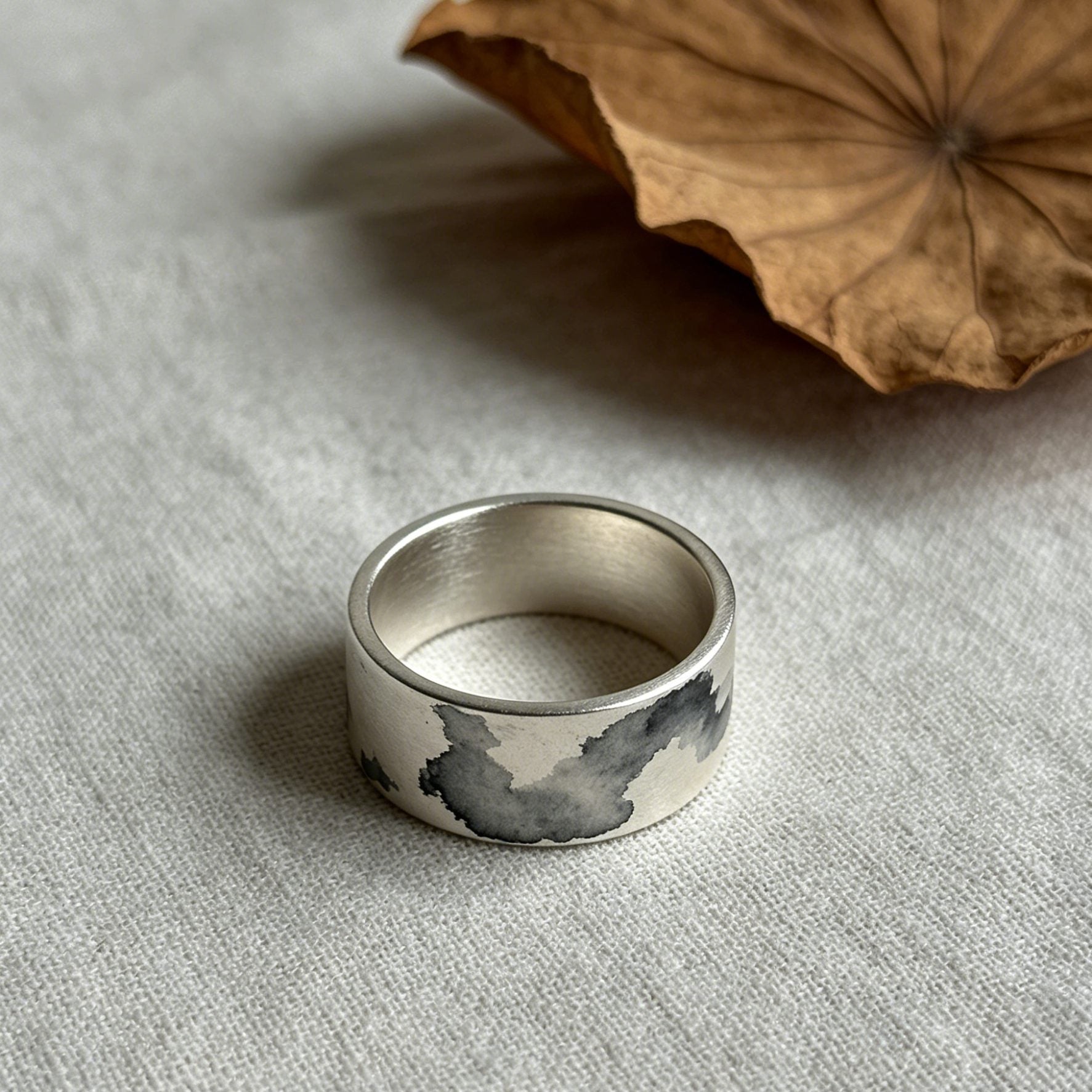 Ink Wash Ring – Unique Silver Band