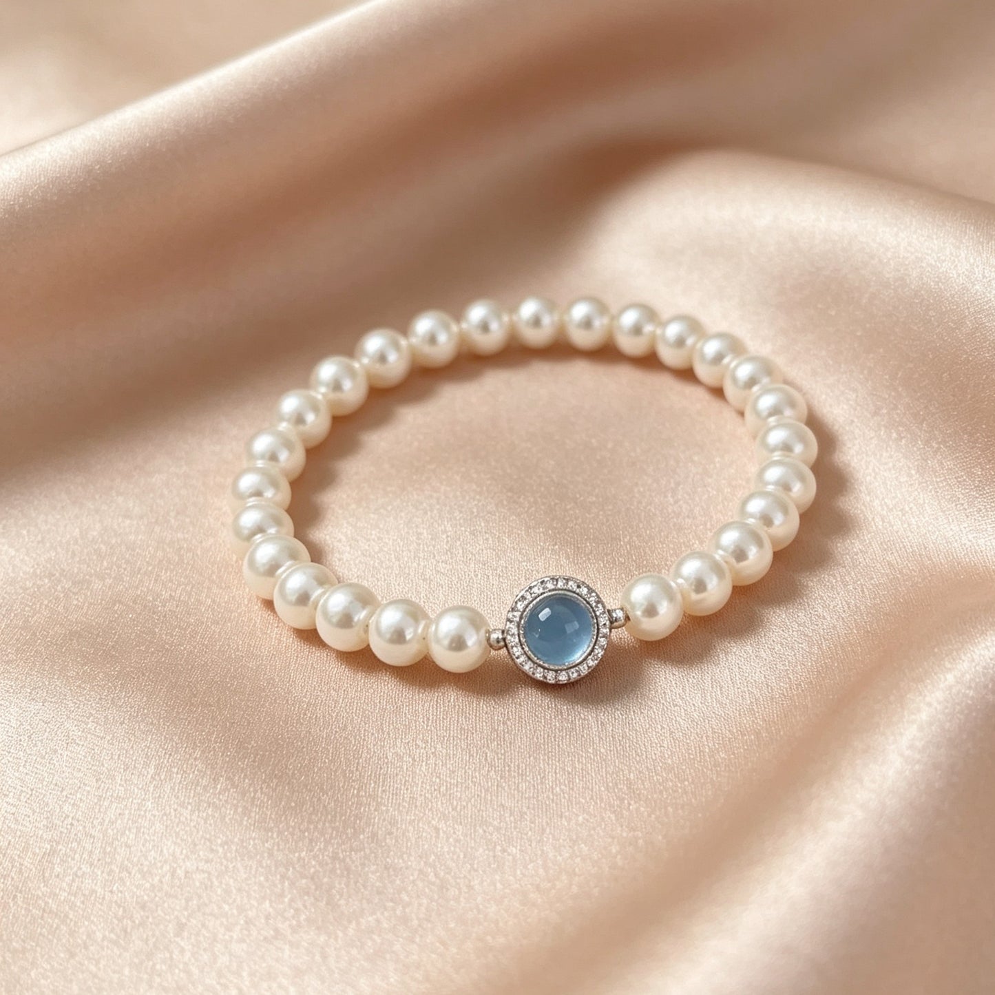 Aquamarine & Pearl Bracelet