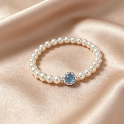 Aquamarine & Pearl Bracelet