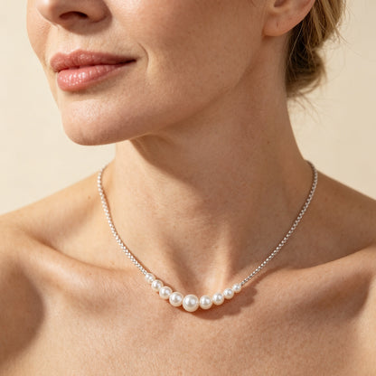 Silver Smile Pearl Necklace