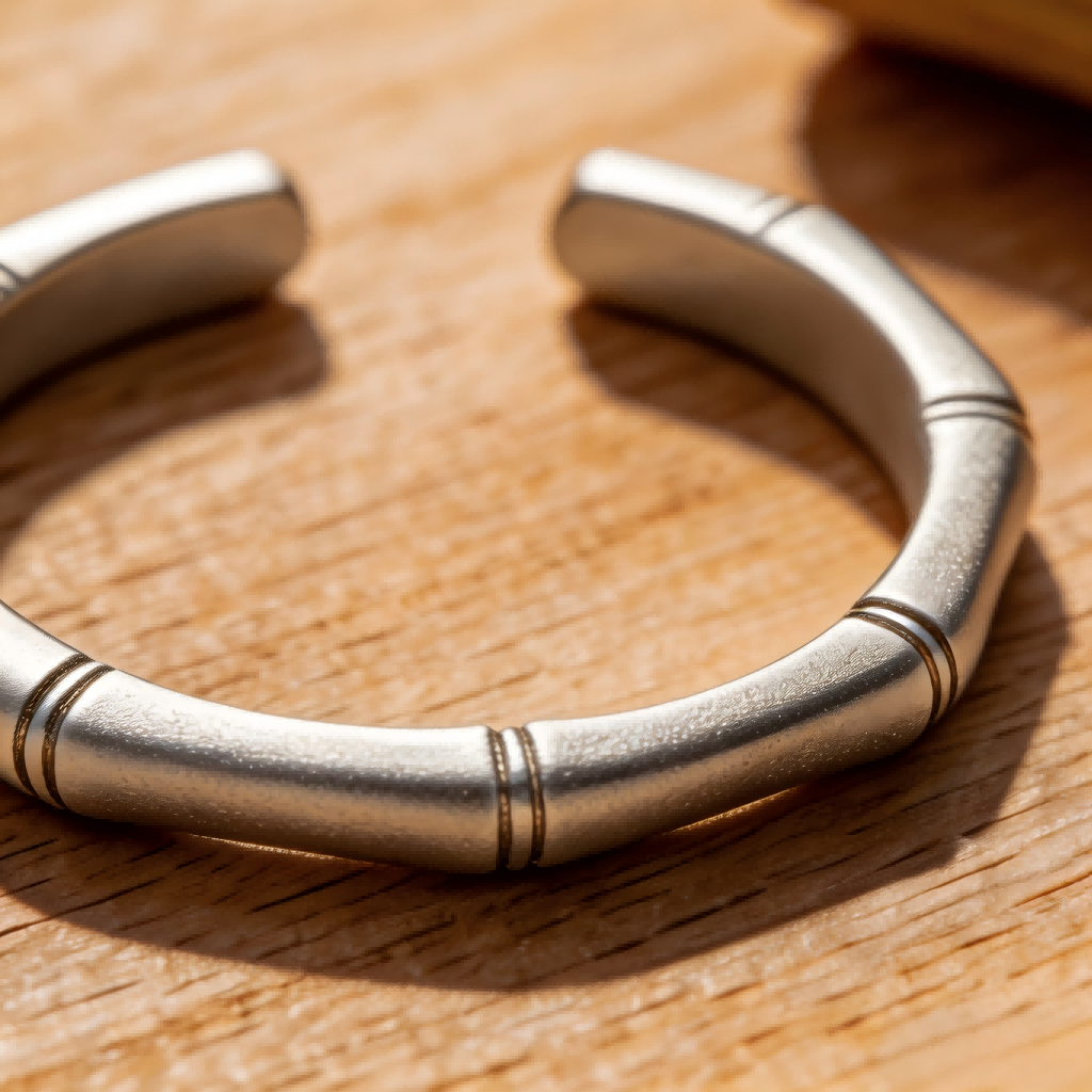 Bamboo Stack Ring – Engravable Open Band