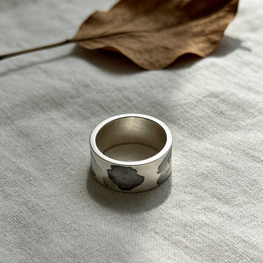 Ink Wash Ring – Unique Silver Band