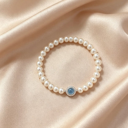 Aquamarine & Pearl Bracelet