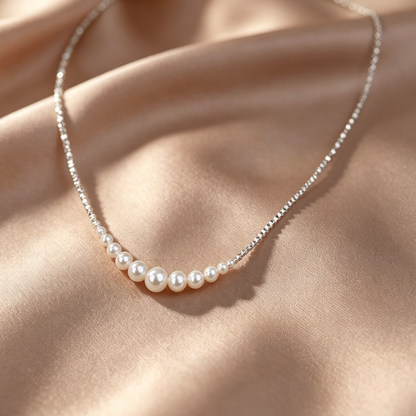 Silver Smile Pearl Necklace