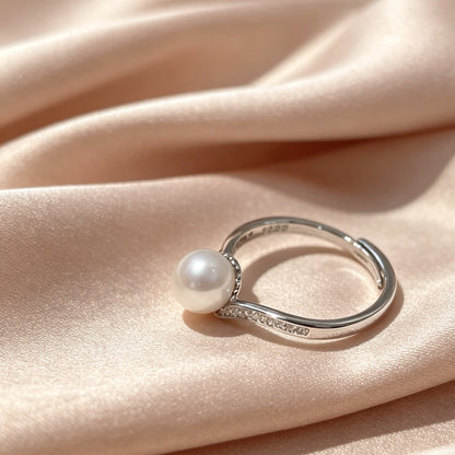 V-Shape Pearl Open Ring