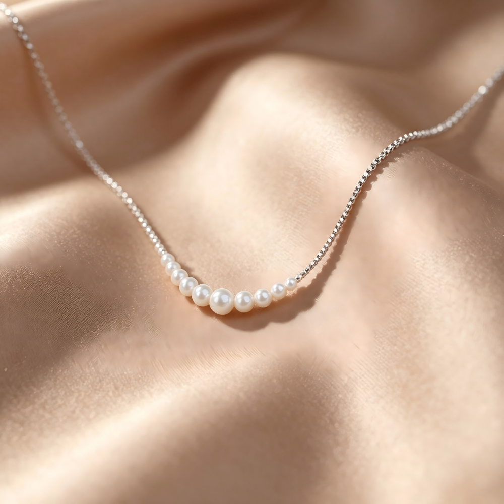 Silver Smile Pearl Necklace